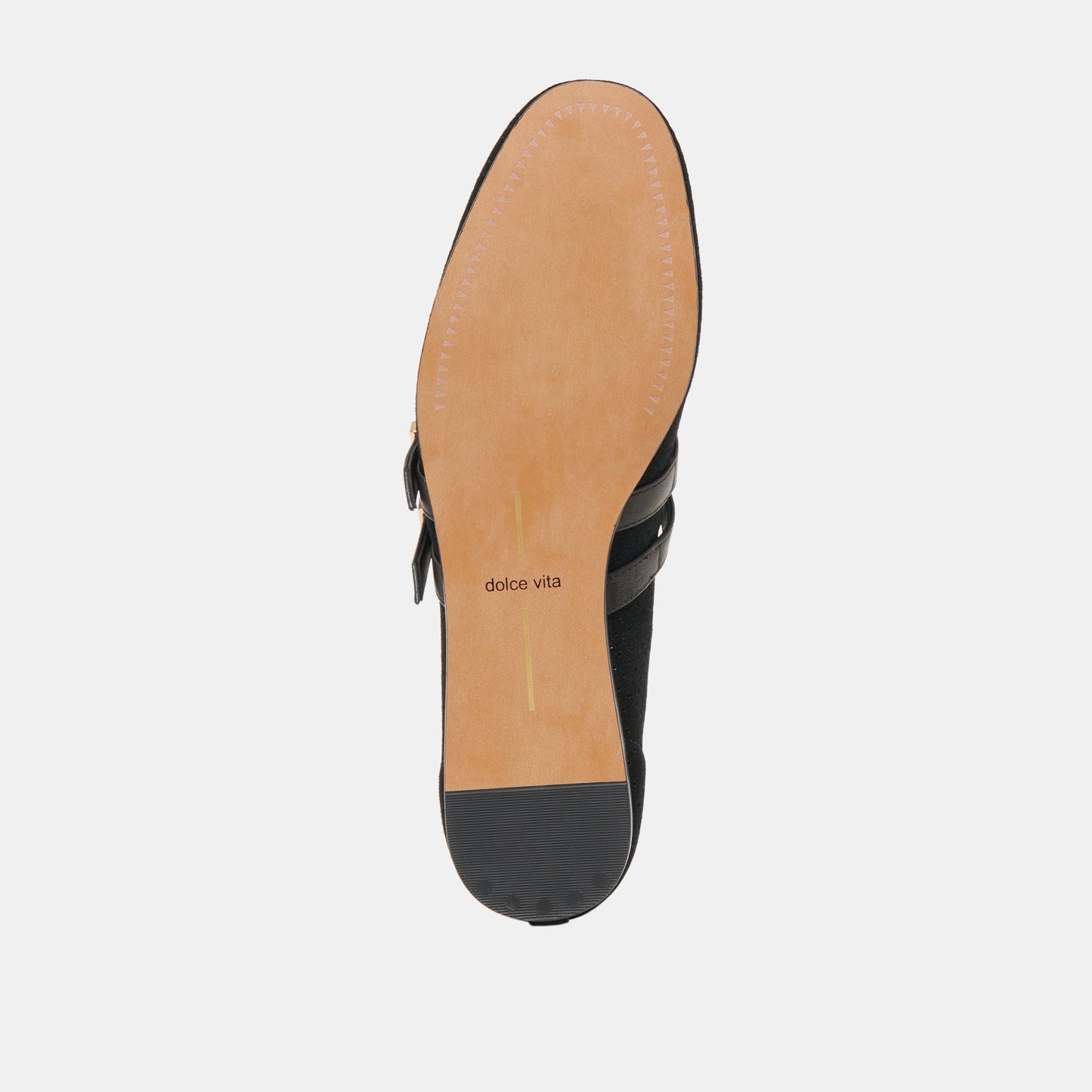 Dolce Vita Baylee Wide Onyx Perforated Suede Ballet Flats