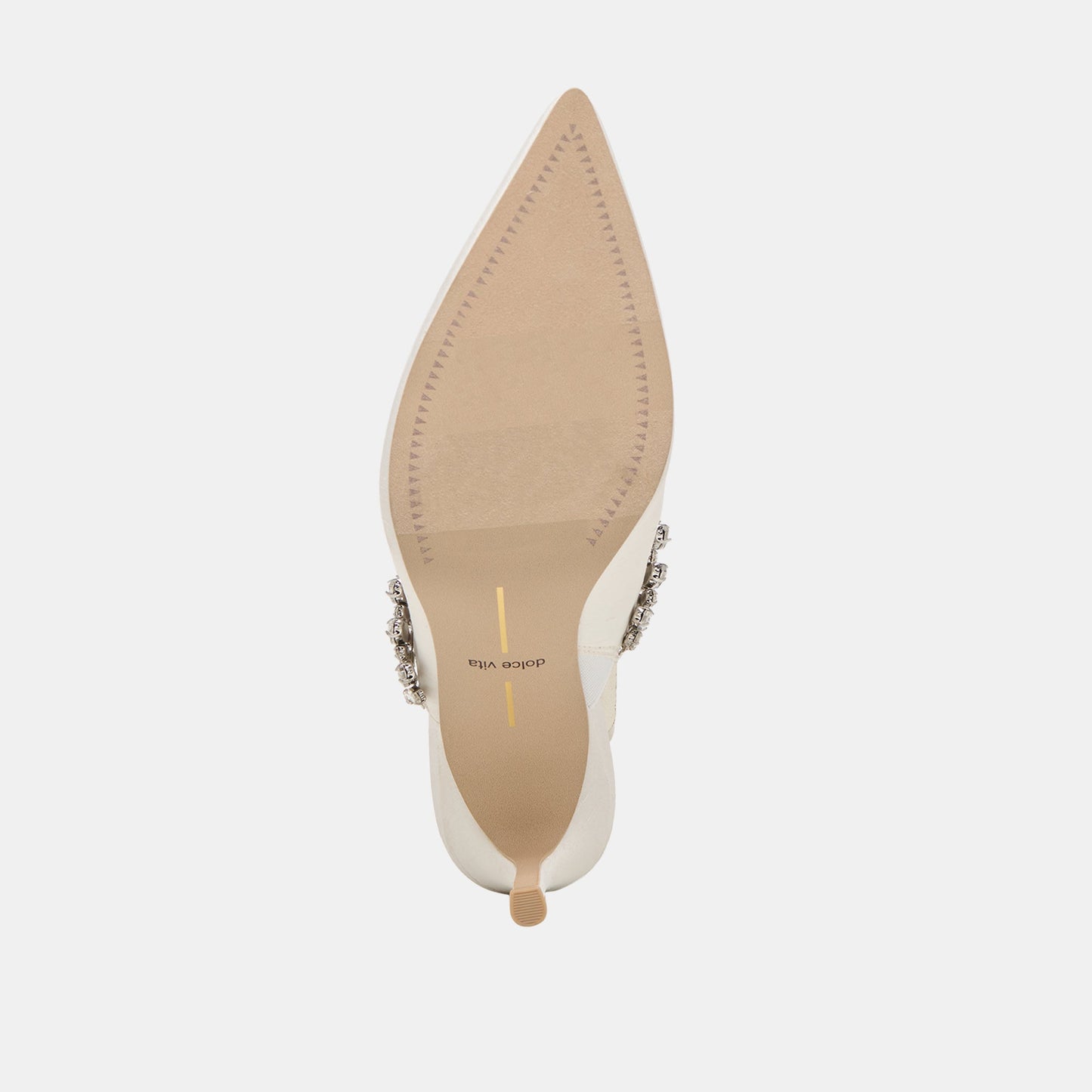Dolce Vita Keli Crystal White Satin Heels