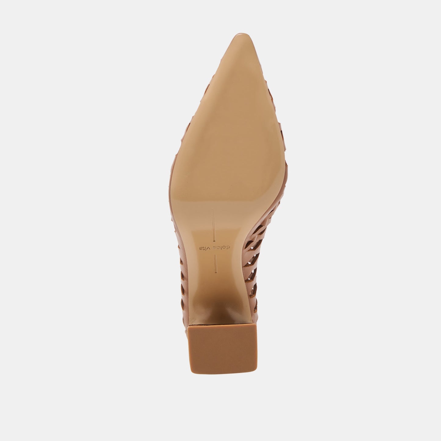 Dolce Vita Tanya Cognac Woven Leather Heels