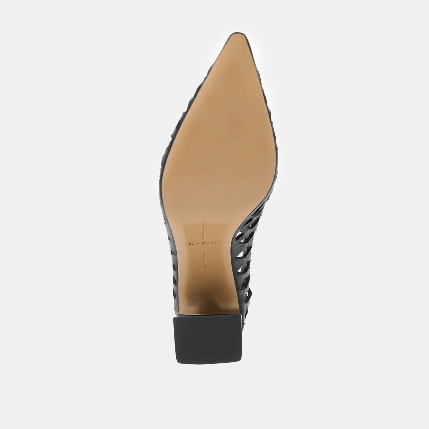 Dolce Vita Tanya Black Woven Leather Heels