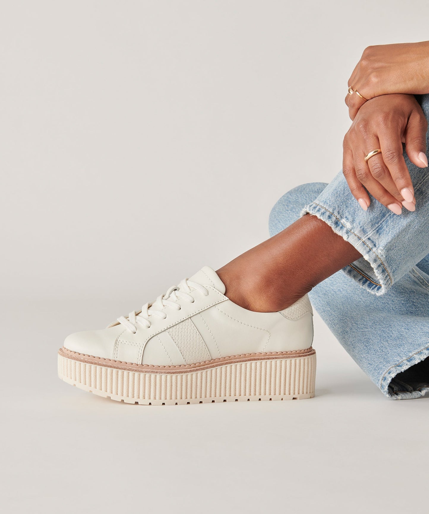 Dolce Vita TIGER SNEAKERS WHITE LEATHER