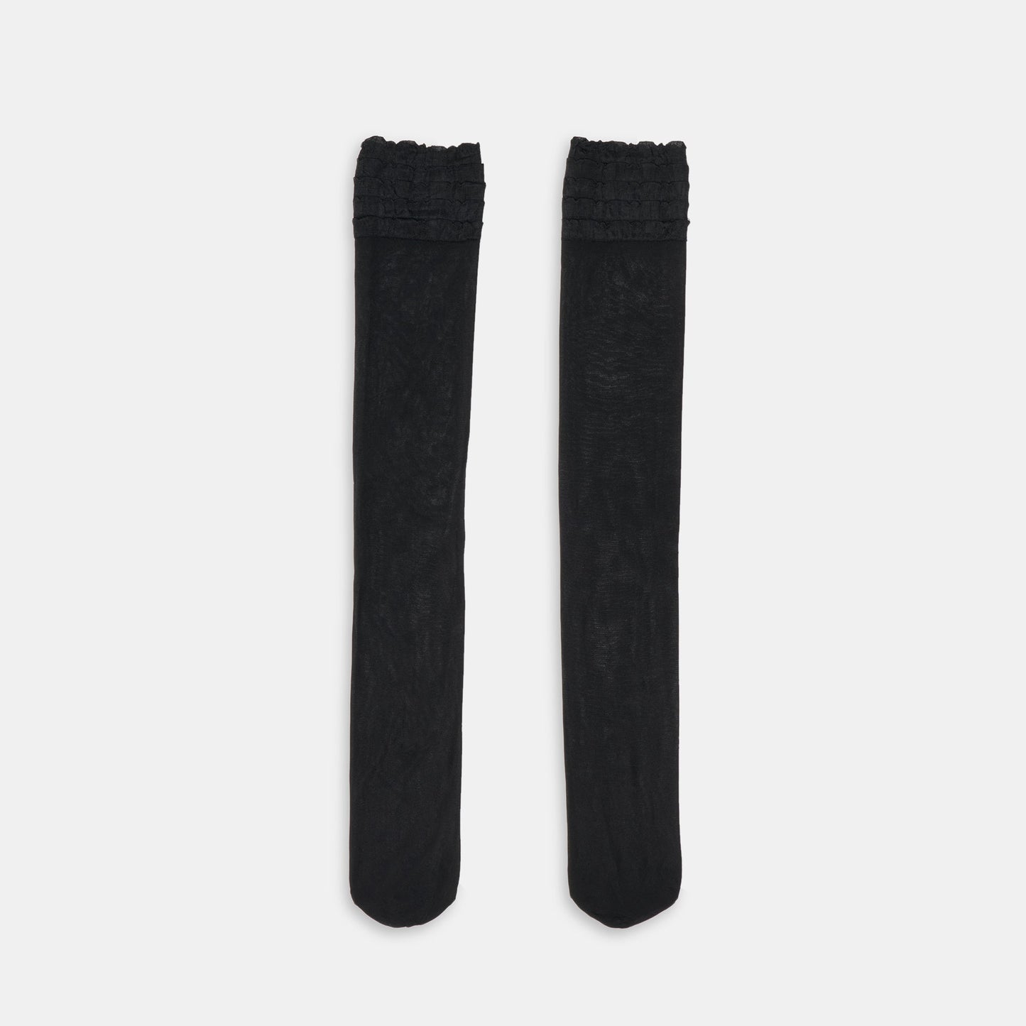 Dolce Vita Ruffle Black Sheer Knee High Socks