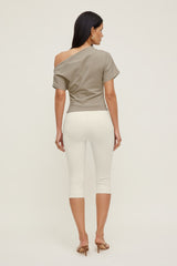 Dynamite On Sale | Alexa Cotton Spandex T Shirt Beige