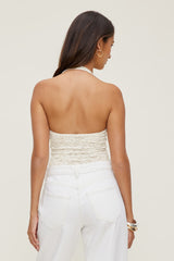 Dynamite Outlet | Lace Plunge Bodysuit Beige