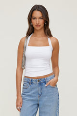 Dynamite Website Shop | Sculpt Halter Top White