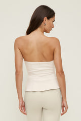 Dynamite On Sale | Peplum Bustier Top Beige