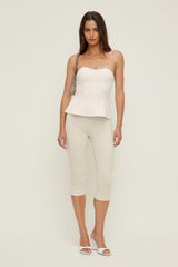 Dynamite On Sale | Peplum Bustier Top Beige