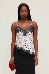 Dynamite Online | Cassie Asymmetric Lace Satin Cami Beige