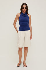 Dynamite Store | Sculpt Cowl Halter Top Blue