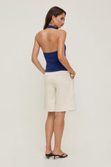 Dynamite Store | Sculpt Cowl Halter Top Blue