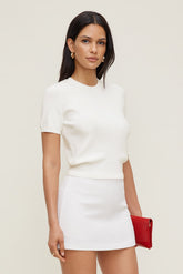 Dynamite On Sale | Clara Short Sleeve Sweater White