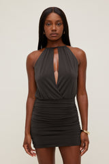 Dynamite Store | Sculpt Keyhole Mini Dress Brown