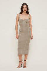 Dynamite On Sale | Bandage Midi Dress Beige