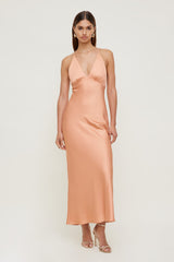 Dynamite US | Livia Satin Midi Dress Orange
