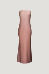 Dynamite Outlets | Satin Maxi Tube Dress Brown