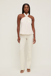 Dynamite Online | High Rise Slim Straight Leg Pants Beige