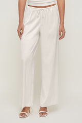 Dynamite Outlet | Leo Satin Wide Leg Pants Beige