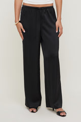 Dynamite Store | Leo Satin Wide Leg Pants Black