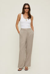Dynamite On Sale | Alex Linen Wide Leg Pants Beige