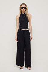 Dynamite Website Shop | Leo Linen Wide Leg Pants Black