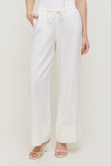 Dynamite Outlets | Leo Linen Wide Leg Pants White