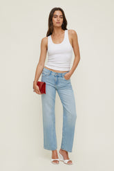 Dynamite Outlet | Low Rise Relaxed Straight Leg Jeans Blue