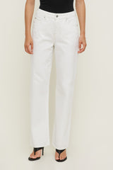 Dynamite Website Shop | Mika Mid Rise Relaxed Straight Leg Jeans Beige