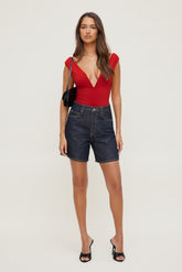 Dynamite US | Harper High Rise Jean Shorts Blue