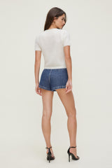 Dynamite Online | Eliana High Rise Jean Shorts Blue