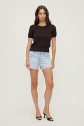 Dynamite Discount | James Relaxed Mid Rise Jean Shorts Blue