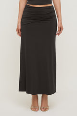 Dynamite Website Shop | Sculpt Slit Maxi Skirt Brown
