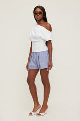 Dynamite US | Cotton High Rise Shorts Blue