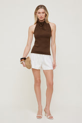 Dynamite Outlet | Linen High Rise Shorts White
