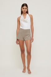 Dynamite On Sale | Ultra High Rise A Line Shorts BEIGE