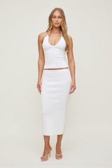 Dynamite Outlet | Scallop Trim Maxi Skirt White