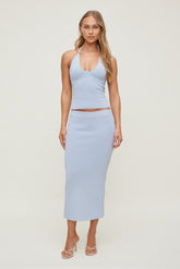 Dynamite Store | Scallop Trim Maxi Skirt Blue