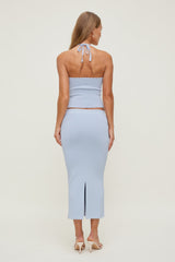 Dynamite Store | Scallop Trim Maxi Skirt Blue