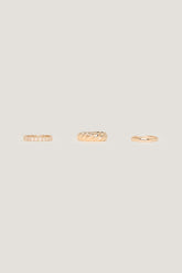 Dynamite Outlets | 3-Pack Eternity & Twisted Rings Yellow