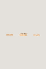 Dynamite Outlets | 3-Pack Eternity & Twisted Rings Yellow