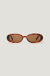 Dynamite Outlet | LE SPECS | Outta Love Oval Sunglasses Brown