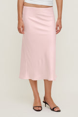 Dynamite Online | Delila Satin Midi Skirt Pink