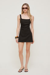 Dynamite Discount | Linen Romper Mini Dress Brown