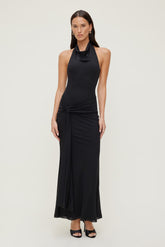 Dynamite Outlets | Scarlet Draped Mesh Maxi Dress Black