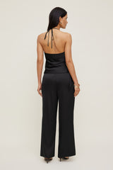 Dynamite Website Shop | Satin Wrap Halter Top Black