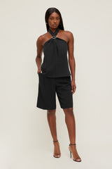 Dynamite Online | Buckle Halter Top BLACK
