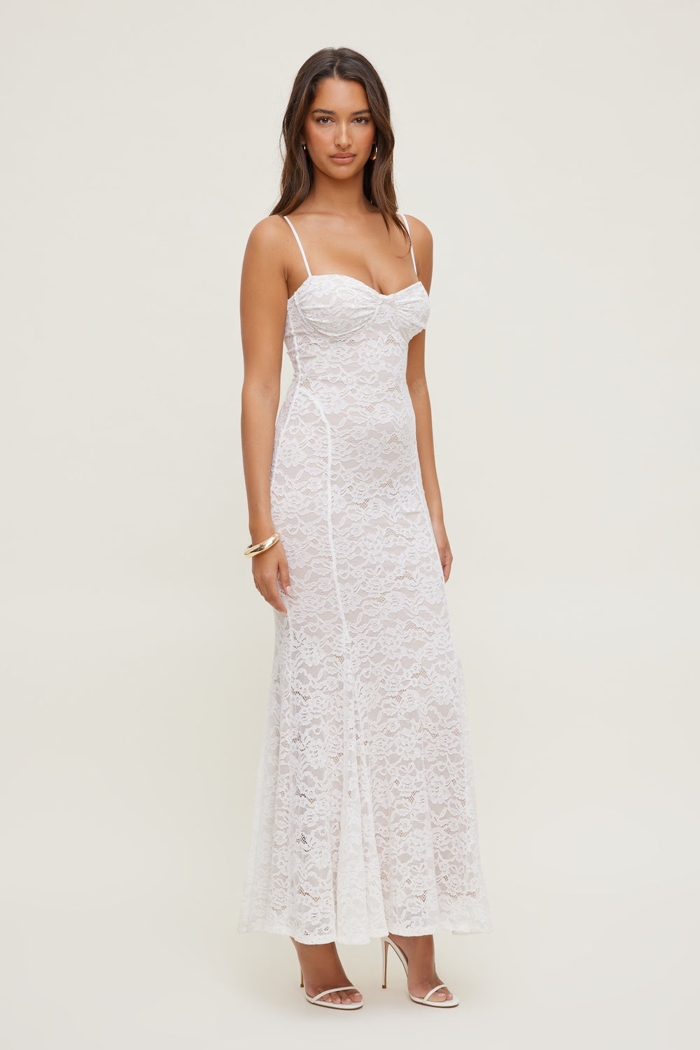 Dynamite Discount | Monet Lace Overlay Maxi Dress White