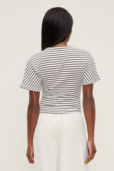 Dynamite Outlet | Andrea Striped Cotton T Shirt White
