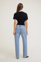 Dynamite Website Shop | Andrea Shirred Jersey T Shirt Black