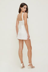 Dynamite Outlets | Linen Romper Mini Dress White