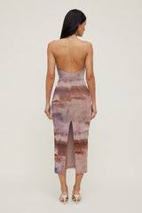 Dynamite Online | Reia Halter Mesh Maxi Dress Pink